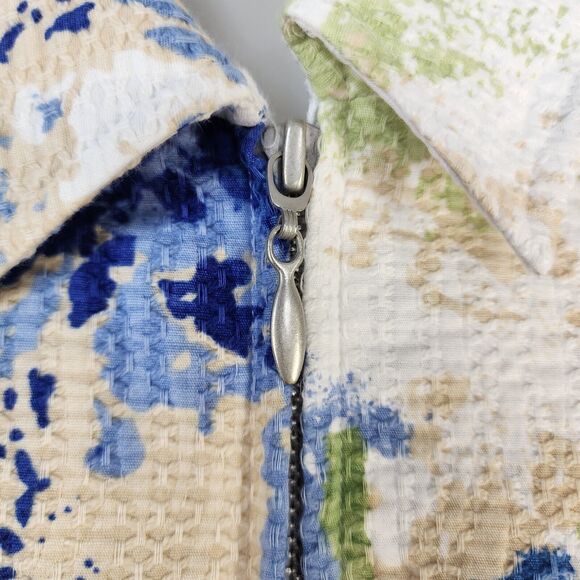 Coldwater Creek Womens Jacket Size P16 Watercolor Embroidered Full Zip Lined - Picture 8 of 12